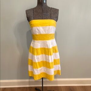 LOFT Yellow and White Dress